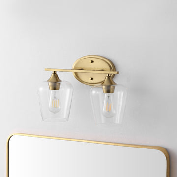 Jayne Iron/Glass Cottage Rustic LED Vanity Light